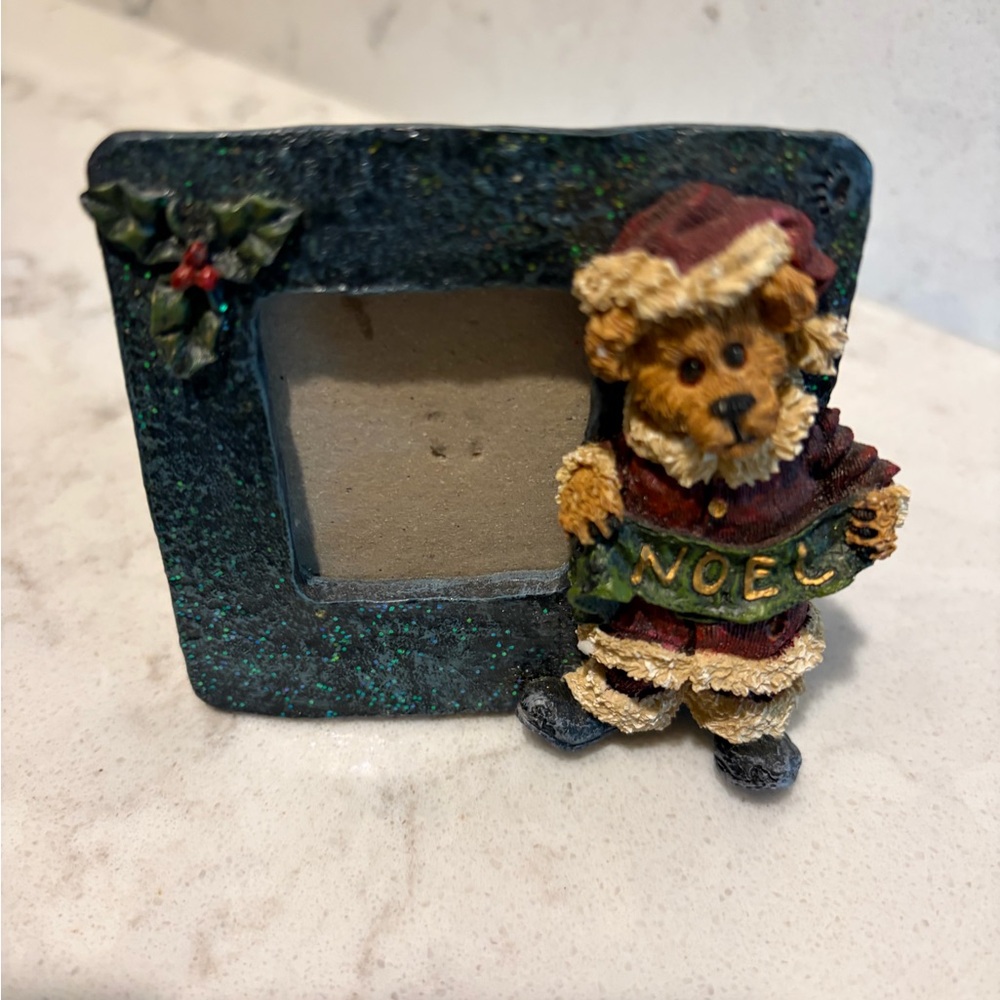Festive Boyds Bear Picture Frame - Green and Brown